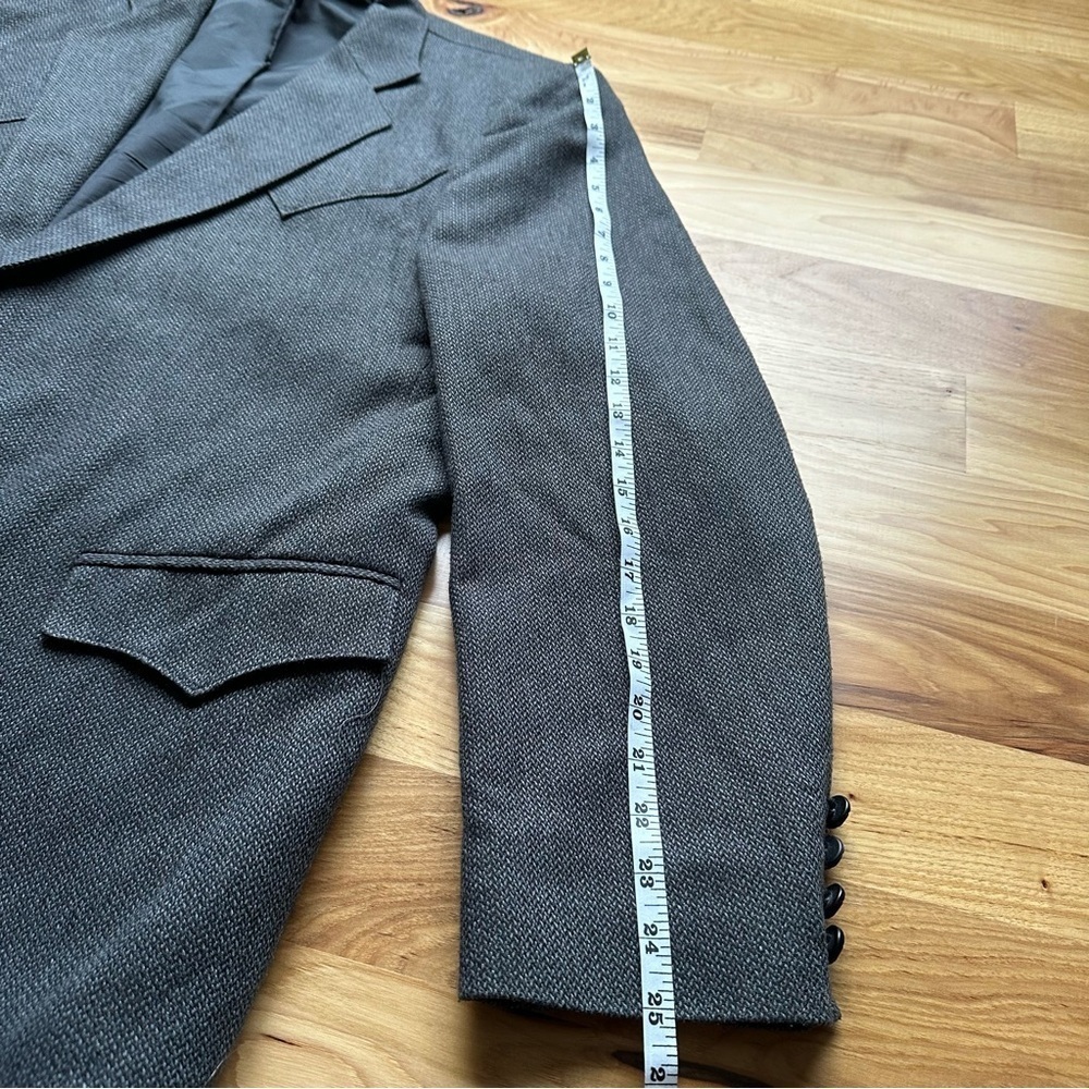 Vintage Grand Entry Western Sport Coat  jacket Men size 48R Grey Pointed Pockets - Picture 15 of 16
